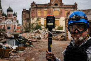 Digitaler Zwilling Ukraine Scanner Gebäude Krieg - © Foto: APA / AFP / Dimitar Dilkoff