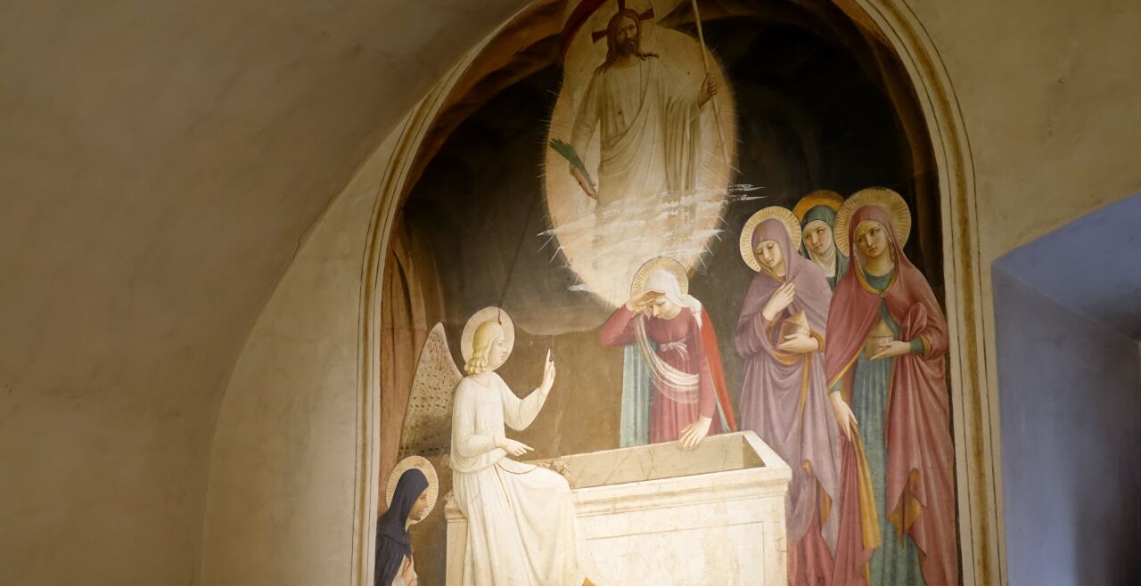 Fra_Angelico,_Women_at_the_Empty_Tomb;_ca._1436-45;_Convent_of_San_Marco,_Florence - © Wikimedia/Prof. Mortel  - Fra Angelico, Frauen am leeren Grab (San Marco, Florenz)