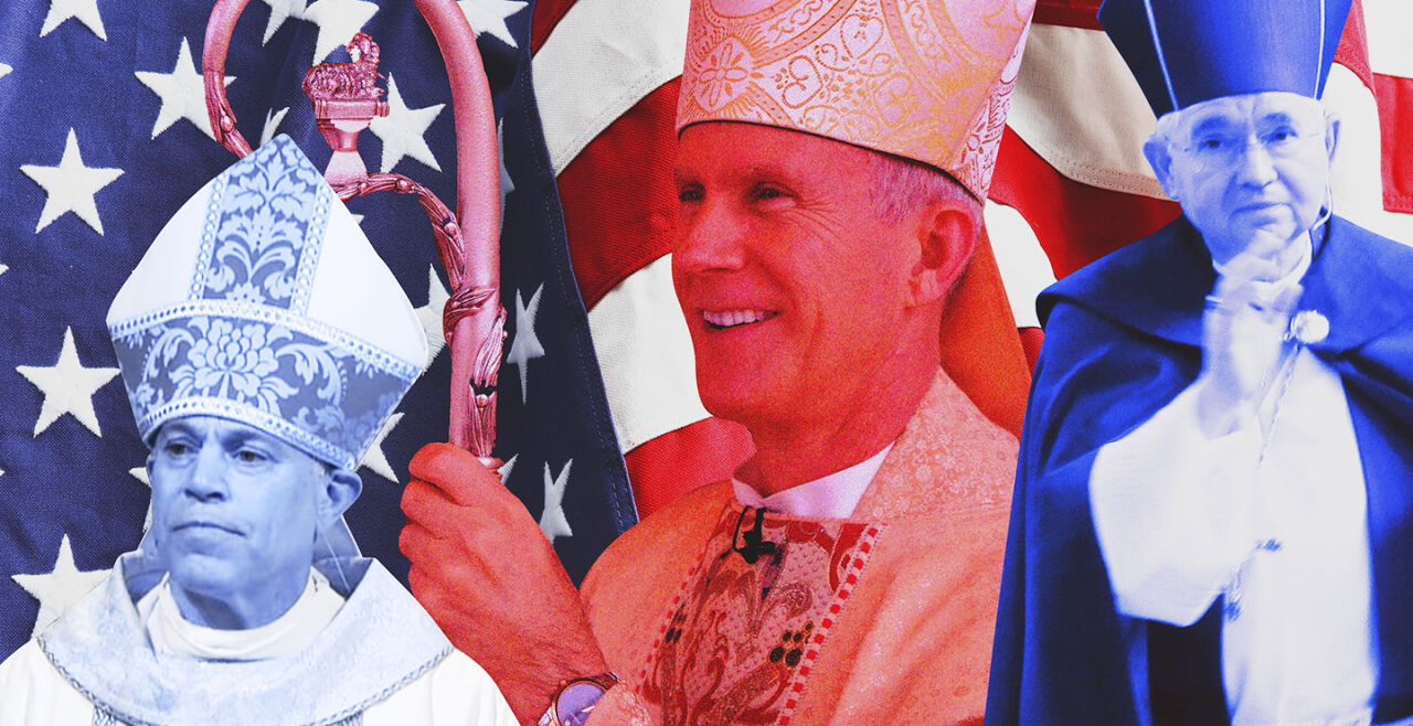 S9_Collage_right_wing_bishops - © Wikimedia - von links: Erzbischof Cordileone/San Francisco, Bischof Strickland/Tyler, Erzbischof Gómez/Los Angeles