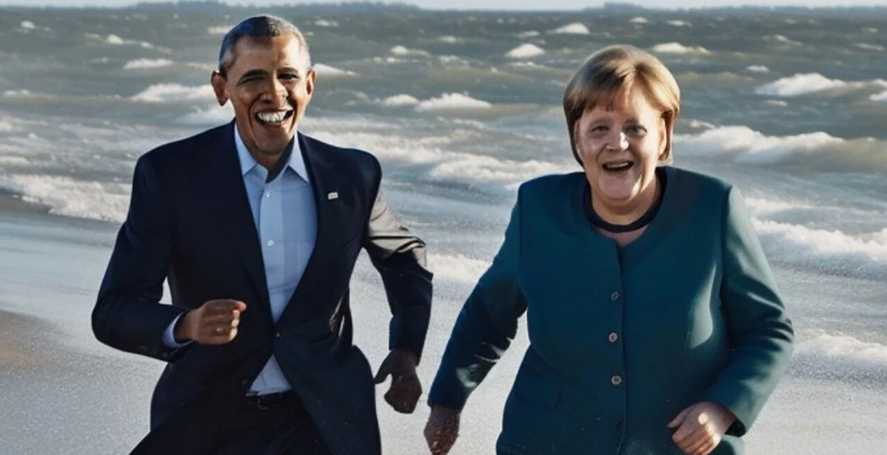 Angela Merkel Obama Fake Bild  - © Bild: instagram.com/julian_ai_art