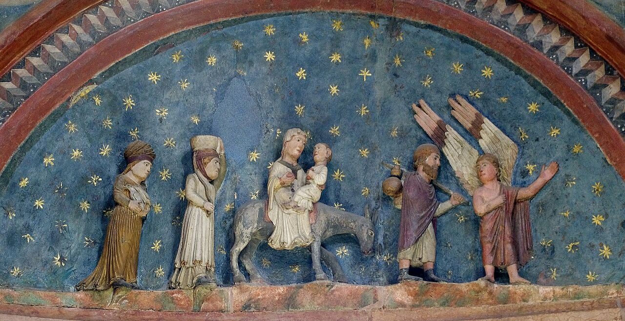 Flucht Ägypten Heilige Familie - Ein Detail vom Baptisterium in Parma - © Foto: Pixabay
