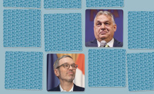 Politik Liberalismus Herbert Kickl Viktor Orban - © Foto: APA / AFP / Simon Wohlfahrt/Alex Halada; Illustration: Rainer Messerklinger