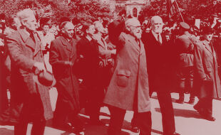 Karl Renner und die Übergangsregierung - © FFoto: APA / Heeregeschichtl. Museum / Arsenal (Bildbearbeitung: Rainer Messerklinger)