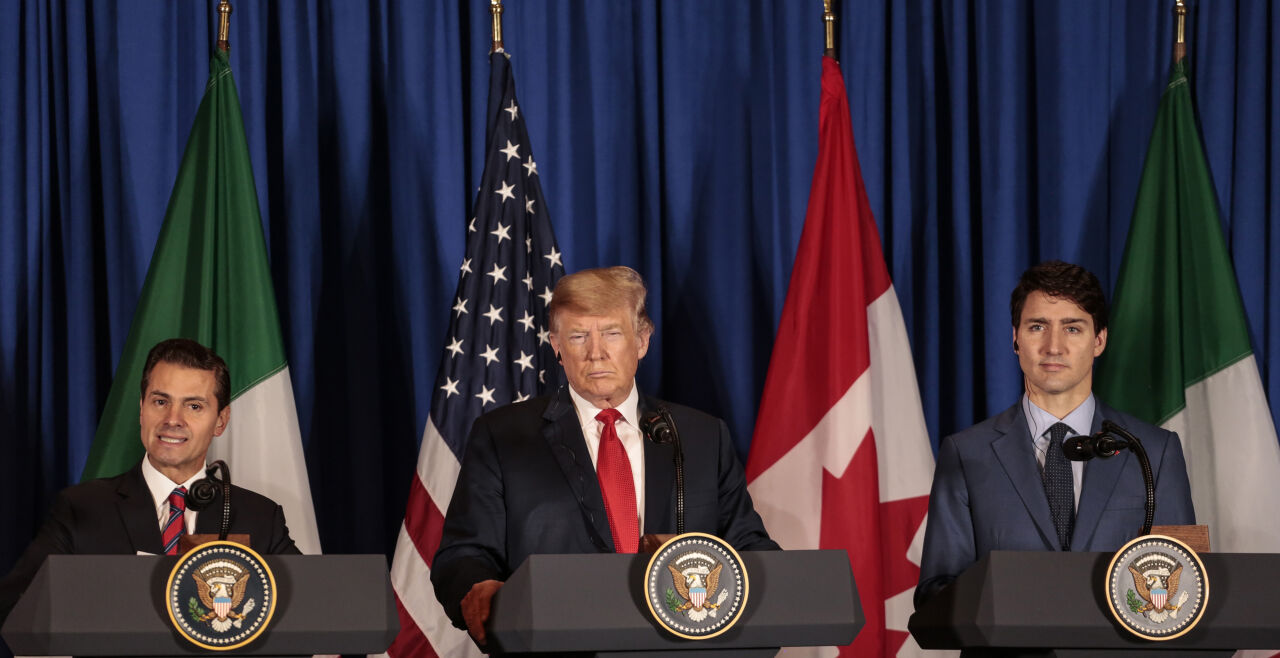 Pe˜na Nieto, Trump und Trudeau  - © Foto: Getty Images / Sarah Pabst /Bloomberg