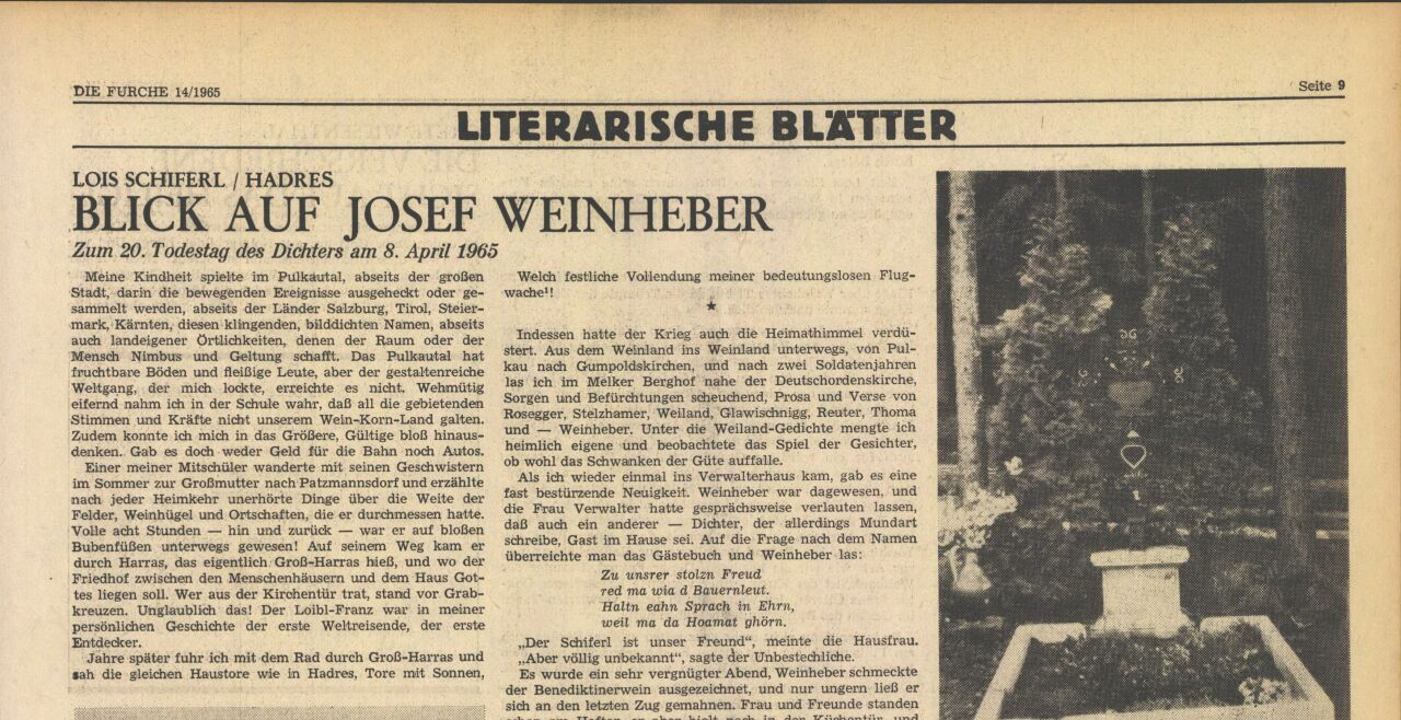 Gedächtnis des Landes: Personen - Josef Weinheber
