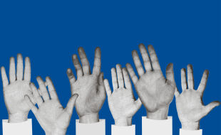 Demokratie - © Illustration: Rainer Messerklinger (unter Verwendung eines Fotos von iStock/photka)
