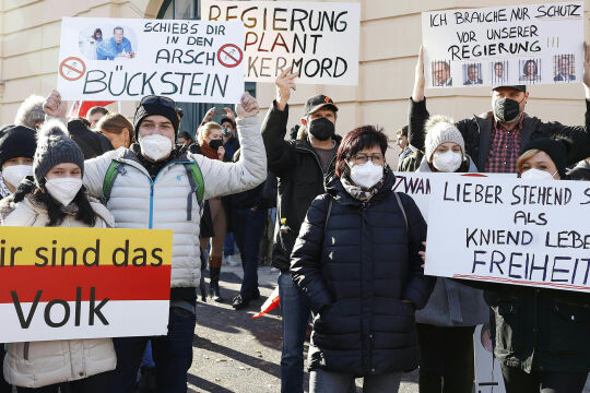 Corona-Demonstranten - © Foto: APA / Florian Wieser