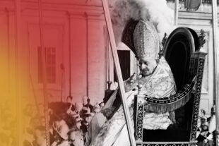 Johannes XXIII. - © APA/AFP (Collage: Rainer Messerklinger) - Papst Johannes XXIII. bei der Konzilseröffnung, 11.10.1962